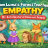 SEL Activities for Kids thumbnail with words that say how luma;s forest teaches empathy with all of the You Matter Luma Charaters