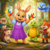 Luma from you matter luma with painted fingers and her forest friends - youmatterluma